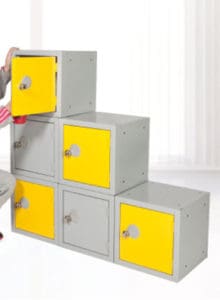 Education School lockers cubes Yellow, White