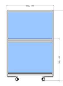 Dash Movable floor standing fully glazed screens dimensions